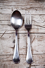Image showing vintage spoon and fork