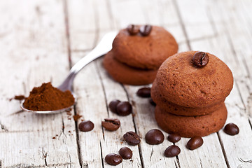 Image showing chocolate cookies and coffee beans 