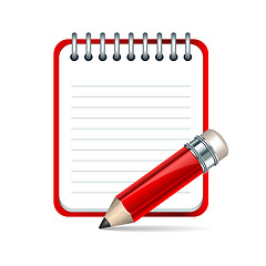 Image showing Vector pencil and notepad icon