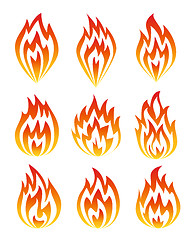 Image showing Set of fire icons.