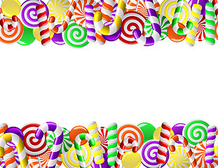 Image showing Frame made of colorful candies