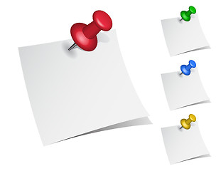 Image showing note papers with push pins