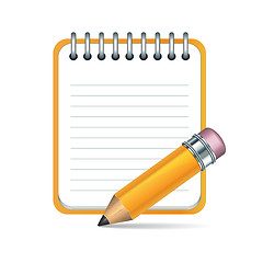 Image showing Vector pencil and notepad icon