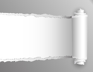 Image showing Torn paper with opening showing white background.