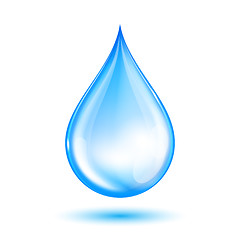 Image showing Blue shiny water drop