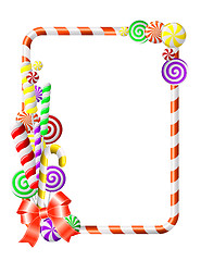 Image showing Frame with colorful candies.