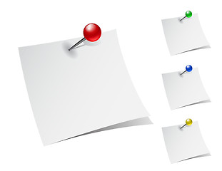 Image showing note papers with push pins