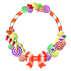 Image showing Frame with colorful candies.