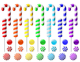 Image showing Delicious colorful lollipop collection