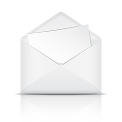 Image showing White open envelope with paper.