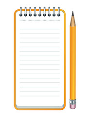 Image showing Vector pencil and notepad icon