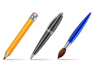 Image showing Pen tools isolated on the white background