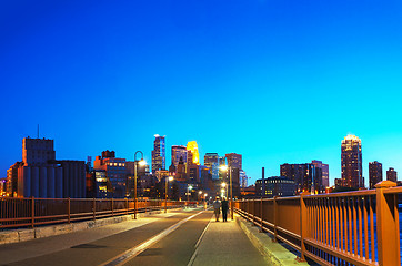 Image showing Downtown Minneapolis, Minnesota at night time