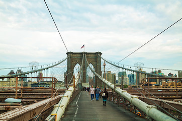 Image showing Brooklyn bridge in New York City