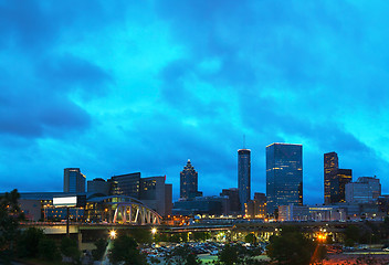 Image showing Downtown Atlanta at night time