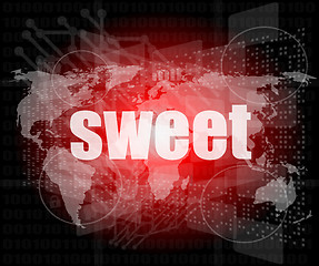 Image showing sweet words on digital touch screen interface