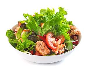 Image showing fresh salad with grilled salmon fillet