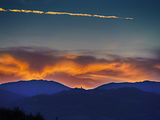 Image showing Landscape Sunset in Tuscany