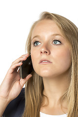 Image showing Blond phoning woman