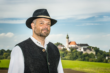 Image showing Traditional Bavarian man with Andechs