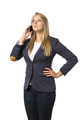 Image showing Blond phoning woman