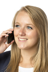 Image showing Blond phoning woman