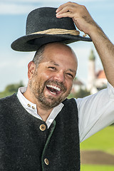 Image showing Laughing traditional bavarian man