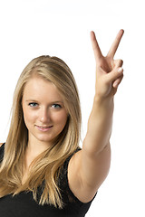 Image showing Girl with victory sign