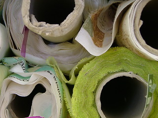 Image showing rolls of fabric close up