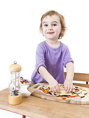 Image showing making pizza with a smile