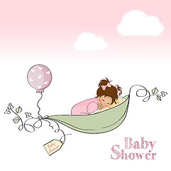 Image showing baby girl shower card