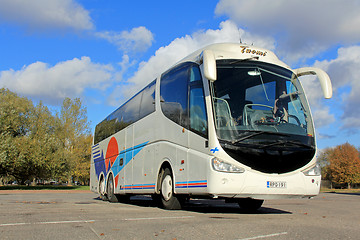 Image showing Scania Coach Bus on a parking lot in Turku, Finland