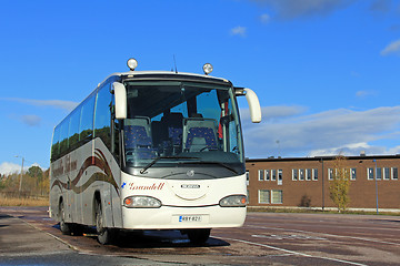 Image showing Scania Coach Bus on a parking lot in Paimio, Finland