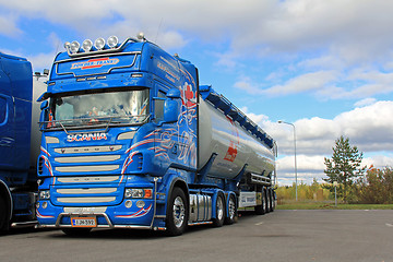 Image showing Blue Scania Bulk Transport Truck