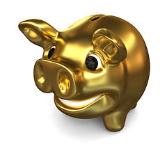 Image showing Golden piggy bank