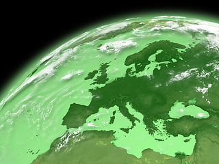 Image showing Europe on green Earth