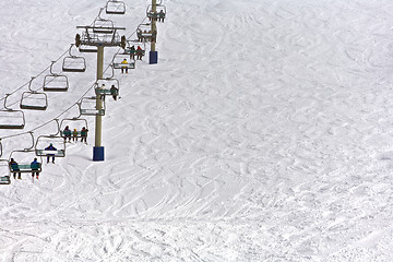 Image showing Chairlift with people