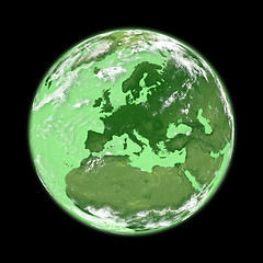 Image showing Europe on green Earth