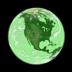 Image showing North America on green Earth