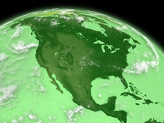 Image showing North America on green Earth