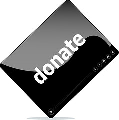 Image showing Video player for web with donate word