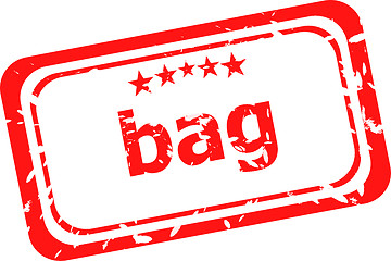 Image showing bag word on red rubber grunge stamp