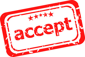 Image showing red rubber stamp with accept word