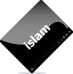 Image showing Video player for web, islam word on it