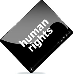 Image showing Social media concept: media player interface with human rights word