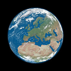 Image showing Europe on blue Earth