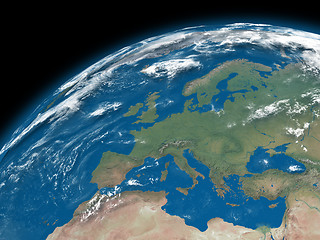 Image showing Europe on blue Earth