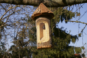 Image showing empty tube feeder for birds