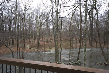 Image showing view of flood in backyard