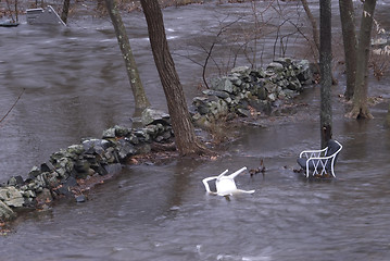 Image showing view of flood in backyard